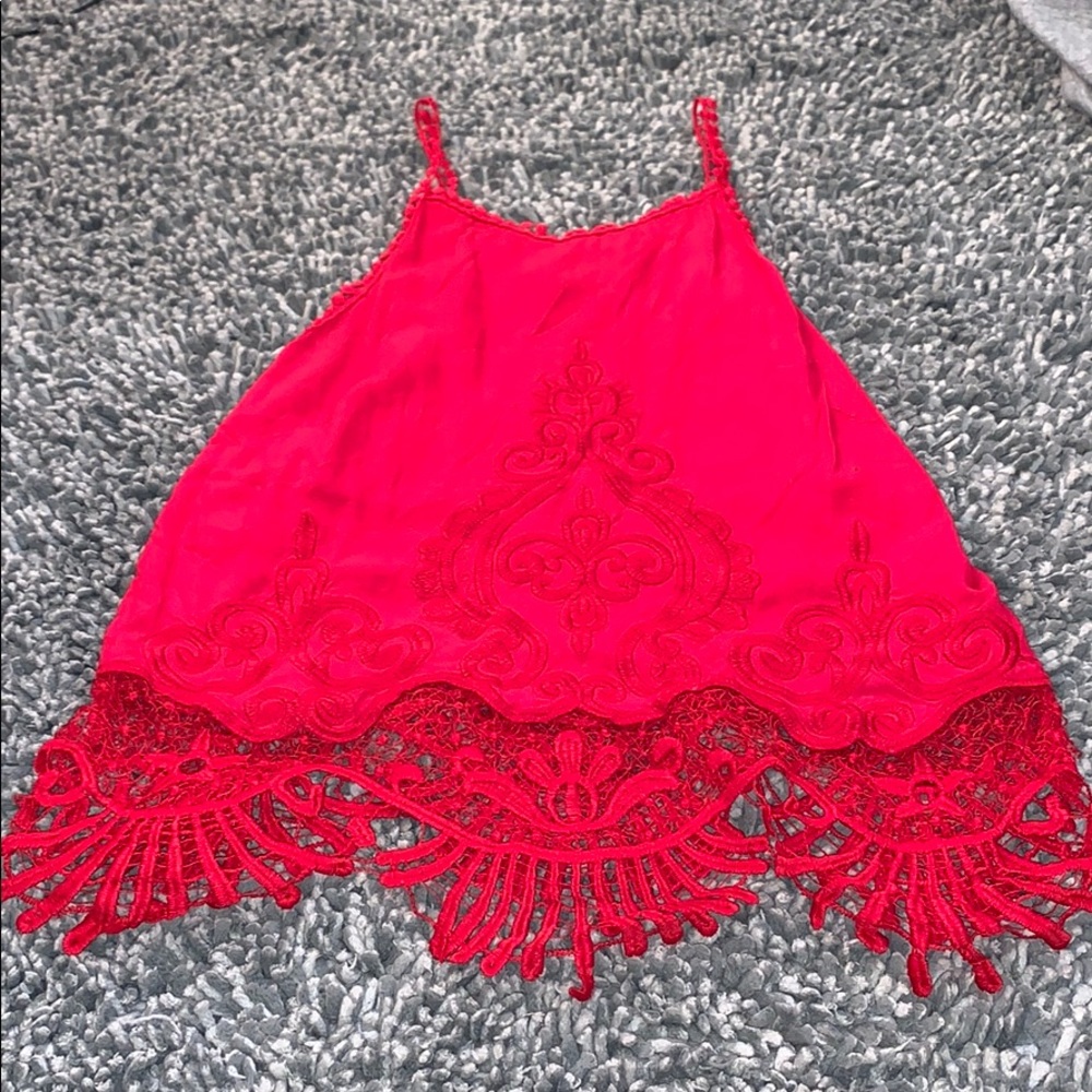 Red tank top